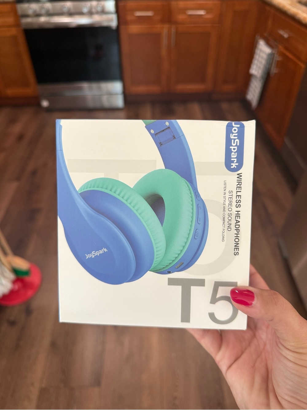 T5 Wireless Headphones - Blue & Mint